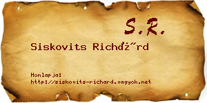 Siskovits Richárd névjegykártya