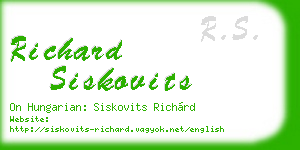 richard siskovits business card